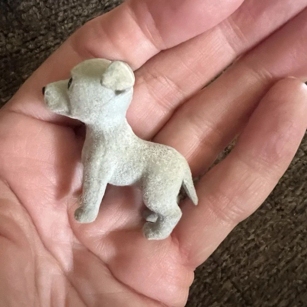 Vtg 2 Puppy Puppies In My Pocket Luna Weimaraner Jasper Greyhound Flocked